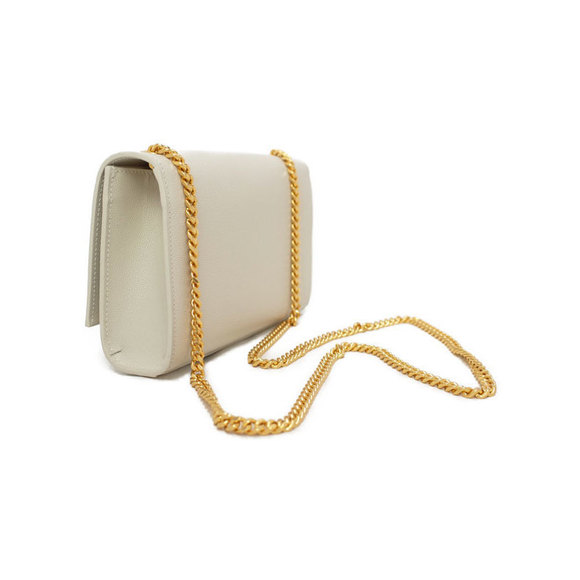 Saint Laurent Logo Kate Chain Shoulder Bag White - Picture 2 of 9